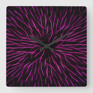 Horloge Carrée Radio rose Fire Flower Abstract