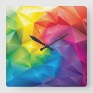 Horloge Carrée Rainbow Prism