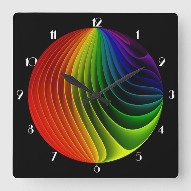 Horloge Carrée Rainbow Twist (Recto)
