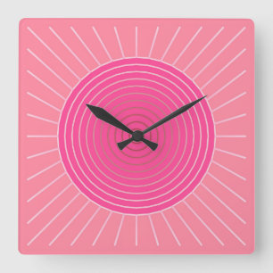 Horloge Carrée Rayon de soleil géométrique moderne - nuances du