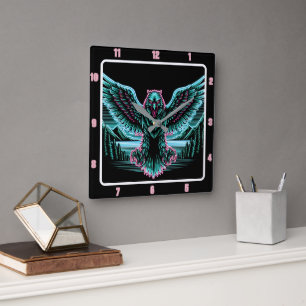 Horloge Carrée Rayon Faucon Rayant