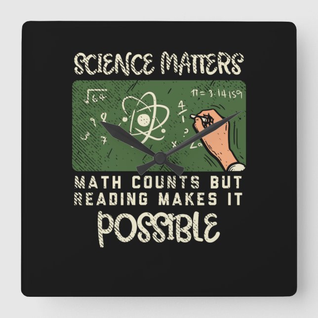 Horloge Carrée Reading - Reading Makes (Recto)