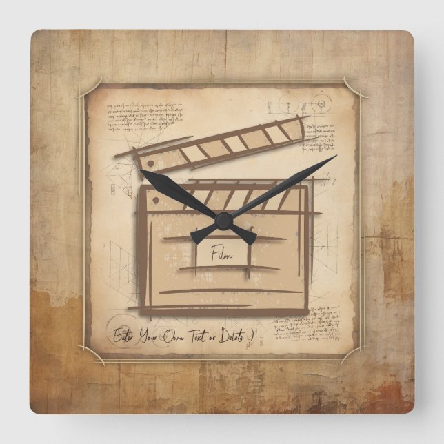 Horloge Carrée réalisateur, acteur, réalisateur idée cadeau (Recto)