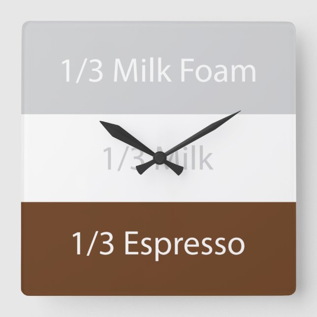 Horloge Carrée Recipe cappuccino | design (Recto)