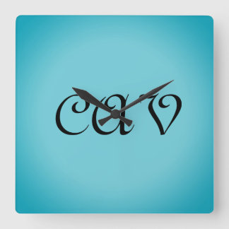 Horloge Carrée Recoleta Cornflower Bleu