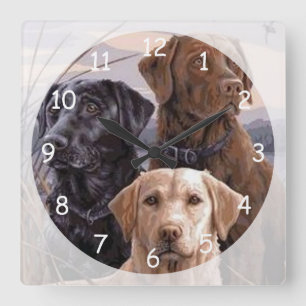 Horloge Carrée Récupérateurs Labrador