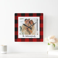 Red Buffalo Plaid & Nom Personnel Et Photo