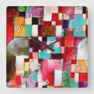 Horloge Carrée Red Green and Violet, Paul Klee
