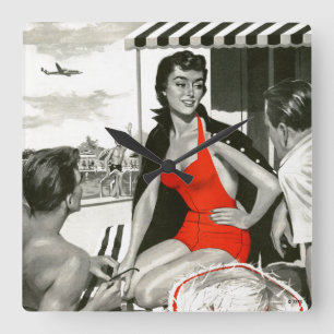 Horloge Carrée Red Hot Woman