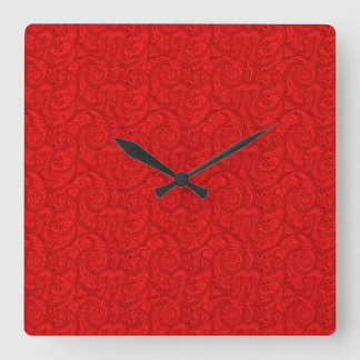 Horloge Carrée Red Paisley