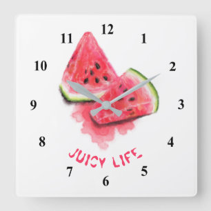 Horloge Carrée Red Sweet Juicy Watermelon