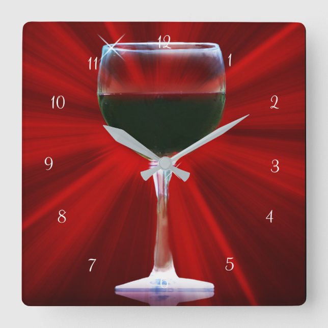Horloge Carrée Red Wine (Recto)