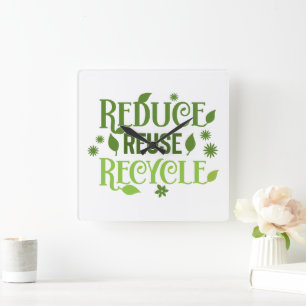 Horloge Carrée Réduire la réutilisation du recyclage