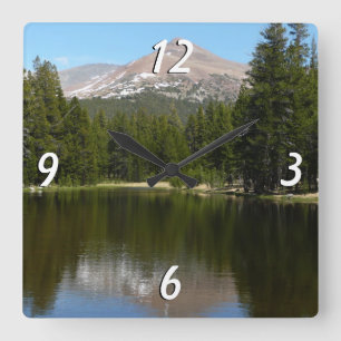Horloge Carrée Reflet du lac de Yosemite