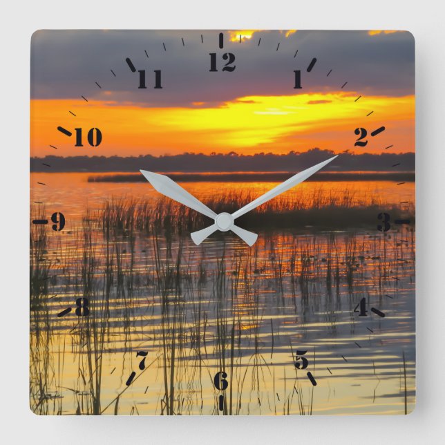 Horloge Carrée Réflexion du soleil (Recto)
