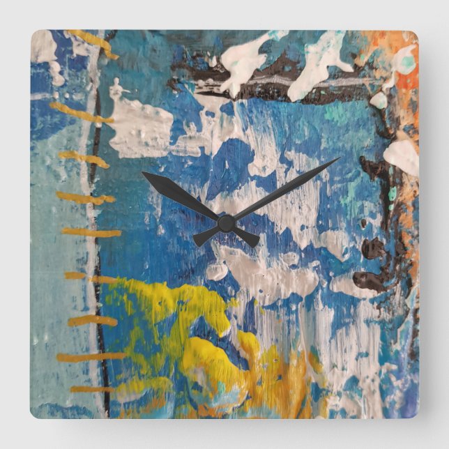 Horloge Carrée reloj artistico con preciosos tonos azules (Recto)