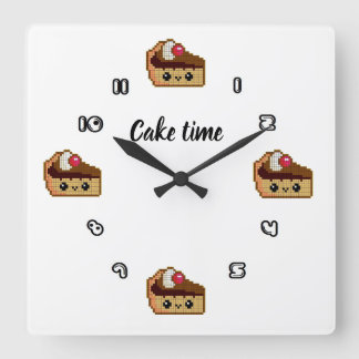Horloge Carrée Reloj de pared cuadrado CAKE TIME