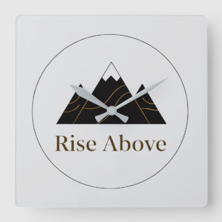 Horloge Carrée Reloj de Pared Cuadrado ‘Rise Above’ – Minimalista