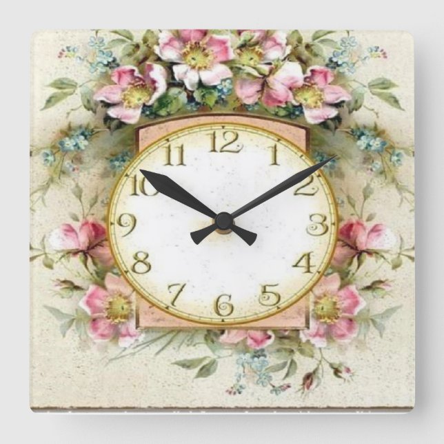 Horloge Carrée reloj floral (Recto)
