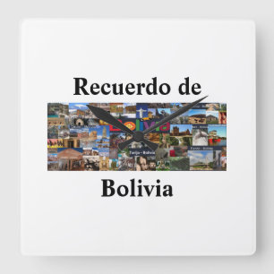 Horloge Carrée Reloj recuerdo de Bolivie