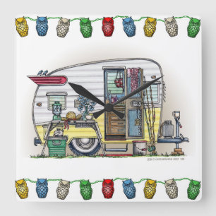 Horloge Carrée Remorque de campeur de Shasta rv