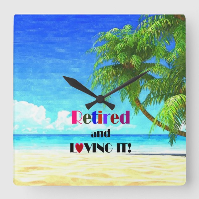 Horloge Carrée Retraité et aimé (Recto)