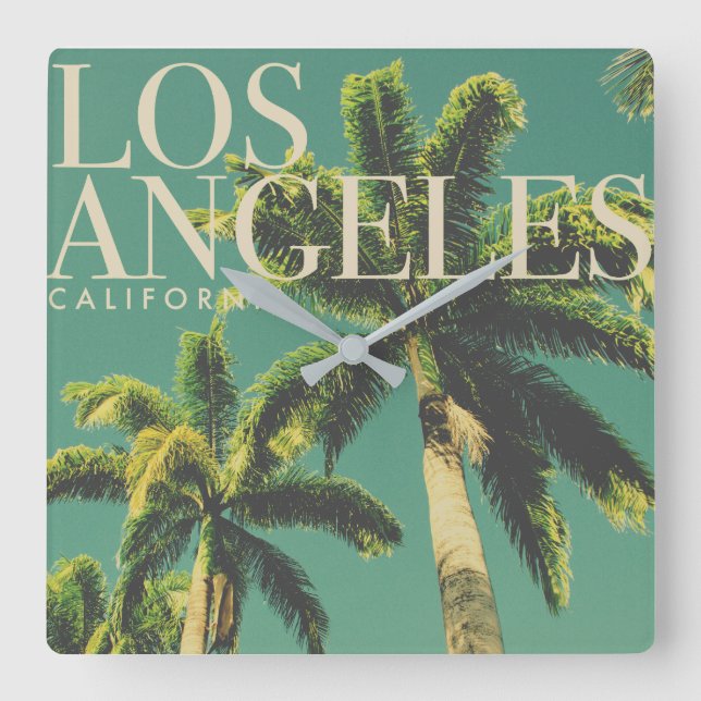 Horloge Carrée Rétro Los Angeles Square Clock (Recto)