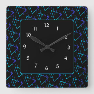Horloge Carrée Retro Neon Motif géométrique 3