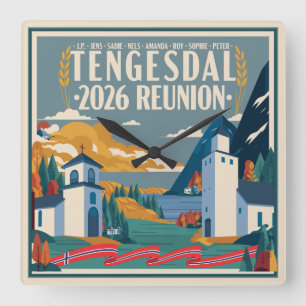 Horloge Carrée Réunion de famille Tengesdal 2026