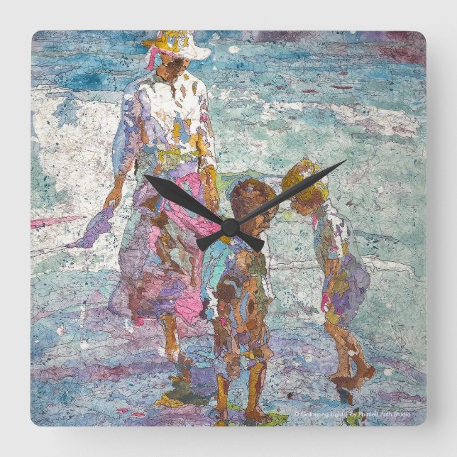 Horloge Carrée Réunir la lumière (Recto)