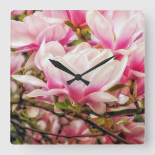 Horloge Carrée Rêve de magnolia
