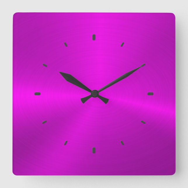 Horloge Carrée Revêtement en acier inoxydable rose-chaud (Recto)
