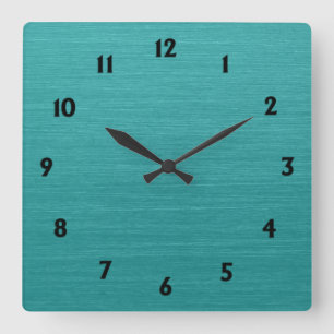 Horloge Carrée Revêtement en métal Turquoise brossé kash001 avec 