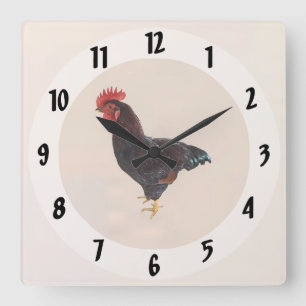 Horloge Carrée Rhode Island Red Rooster