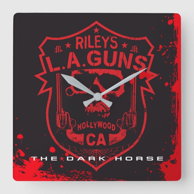 Horloge Carrée Riley's L.A.GUNS Red & Black Marble Vinyl Art (Recto)