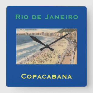 Horloge Carrée Rio de Janeiro, Plage Vintage de Copacabana, Brési