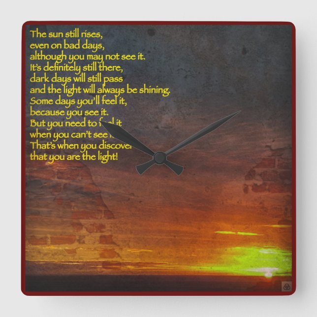 Horloge Carrée Rise and Shine Clock (Recto)