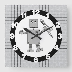 Horloge Carrée Robot de combat