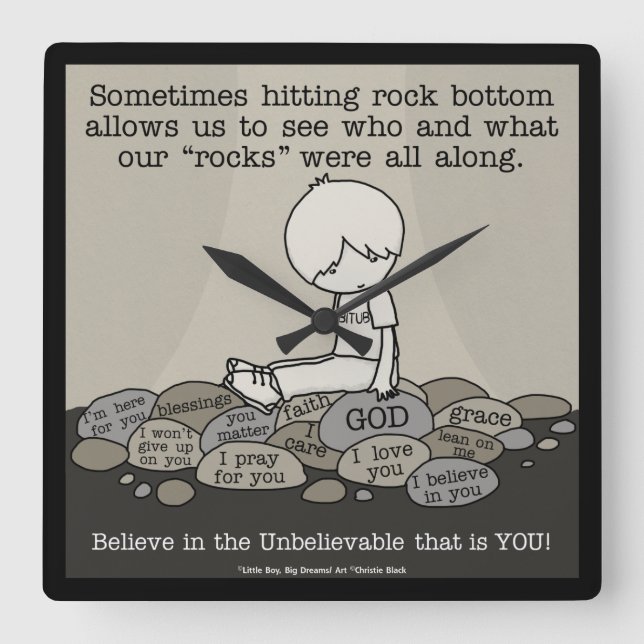 Horloge Carrée Rock inférieur (Recto)