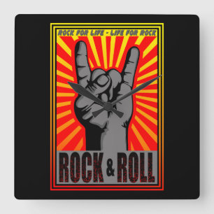 Horloge Carrée Rock & Roll