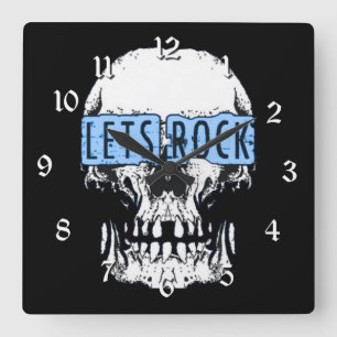 Horloge Carrée Rock Skull