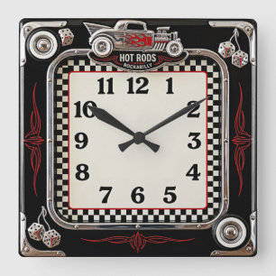 Horloge Carrée Rockabilly