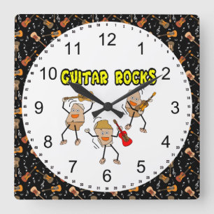 Horloge Carrée Rocks de guitare