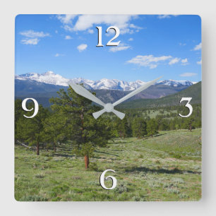 Horloge Carrée Rocky Mountain View Paysage Pittoresque