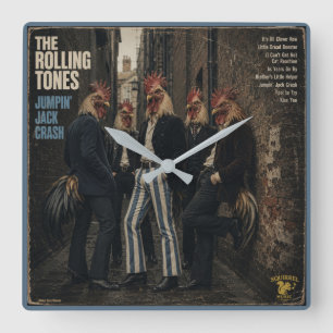 Horloge Carrée Rolling Tones : une parodie