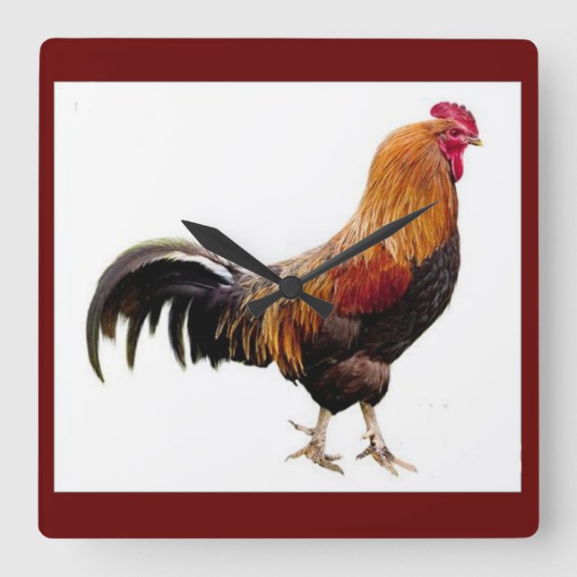 Horloge Carrée Rooster clock (Recto)