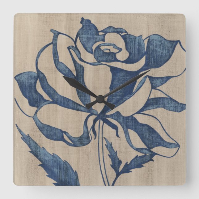 Horloge Carrée Rose Indigo (Recto)