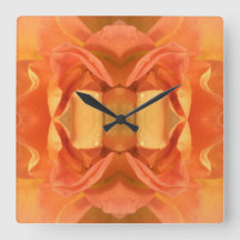 Rose orange de Wanduhr