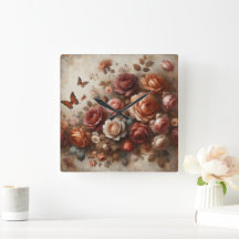 Roses vintages à papillons