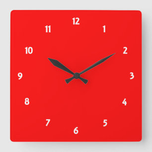 Horloge Carrée Rouge